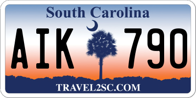 SC license plate AIK790