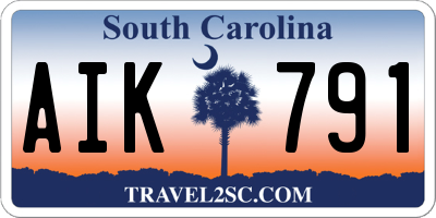 SC license plate AIK791