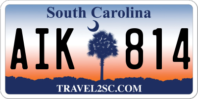 SC license plate AIK814