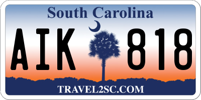 SC license plate AIK818