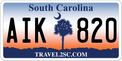 SC license plate AIK820