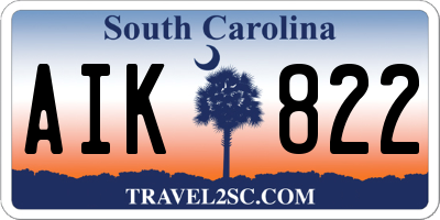 SC license plate AIK822