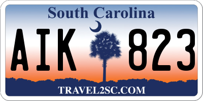 SC license plate AIK823