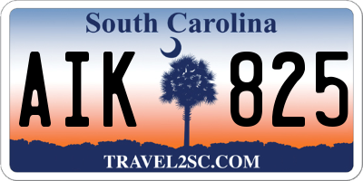 SC license plate AIK825