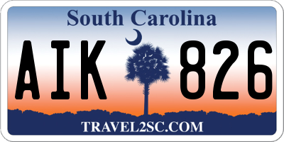 SC license plate AIK826