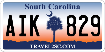 SC license plate AIK829