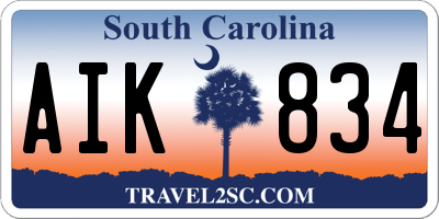 SC license plate AIK834