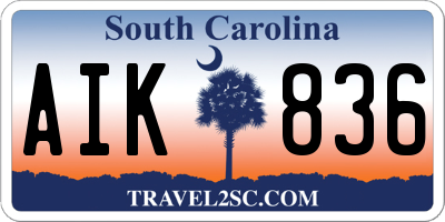 SC license plate AIK836
