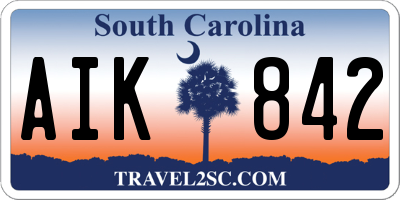 SC license plate AIK842