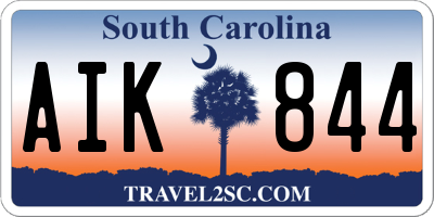 SC license plate AIK844