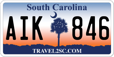 SC license plate AIK846
