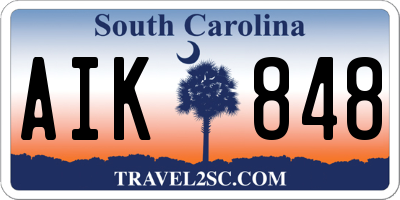SC license plate AIK848