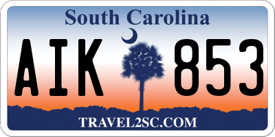 SC license plate AIK853