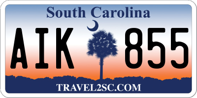 SC license plate AIK855