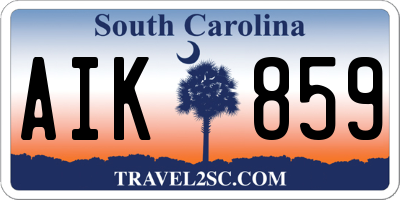 SC license plate AIK859