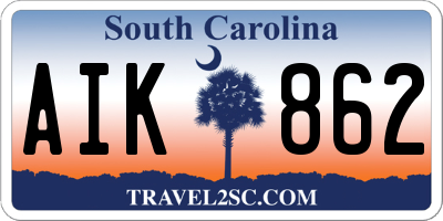SC license plate AIK862