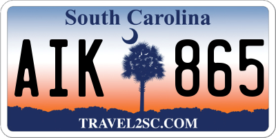 SC license plate AIK865
