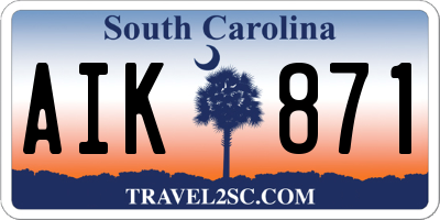 SC license plate AIK871