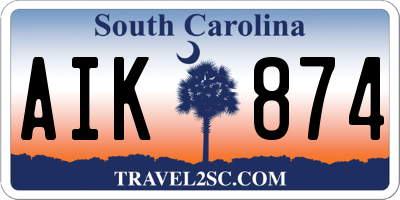 SC license plate AIK874