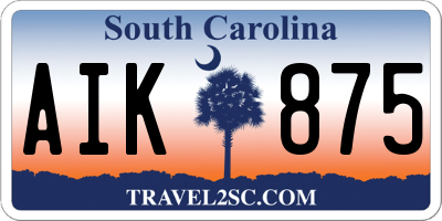 SC license plate AIK875