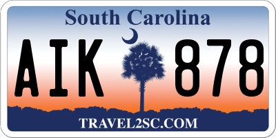 SC license plate AIK878