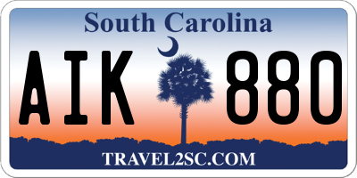 SC license plate AIK880