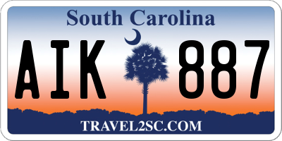 SC license plate AIK887