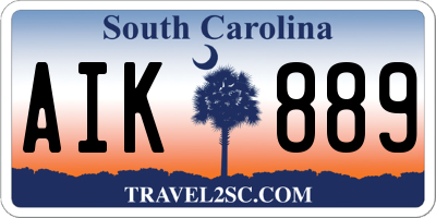 SC license plate AIK889