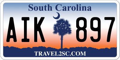 SC license plate AIK897