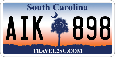 SC license plate AIK898
