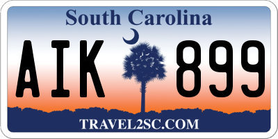 SC license plate AIK899