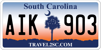 SC license plate AIK903