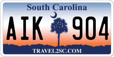 SC license plate AIK904