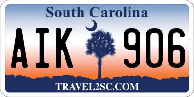 SC license plate AIK906