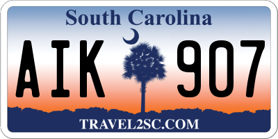 SC license plate AIK907