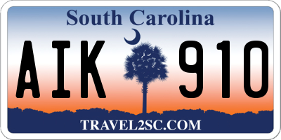 SC license plate AIK910