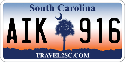 SC license plate AIK916