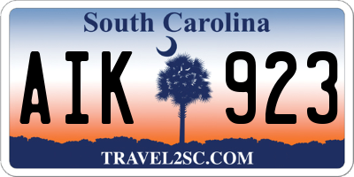 SC license plate AIK923
