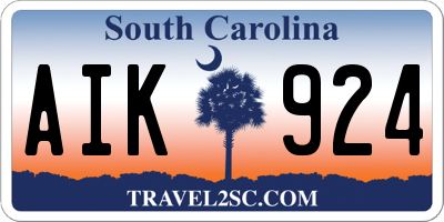 SC license plate AIK924