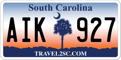 SC license plate AIK927