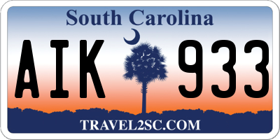 SC license plate AIK933