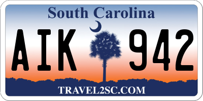 SC license plate AIK942