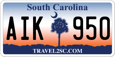 SC license plate AIK950