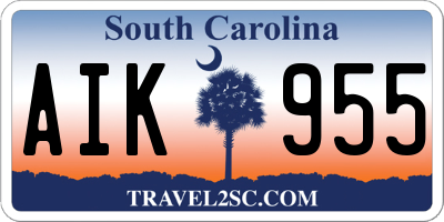 SC license plate AIK955