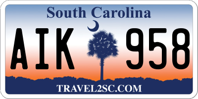 SC license plate AIK958
