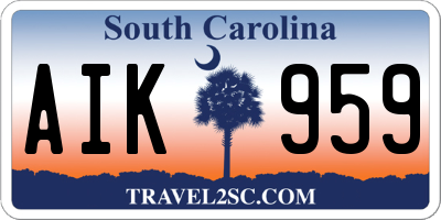 SC license plate AIK959