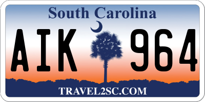 SC license plate AIK964