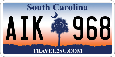 SC license plate AIK968