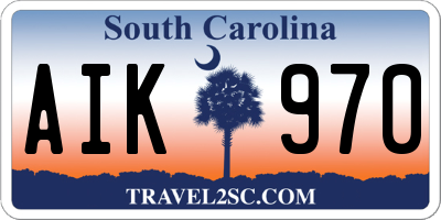 SC license plate AIK970