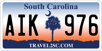 SC license plate AIK976